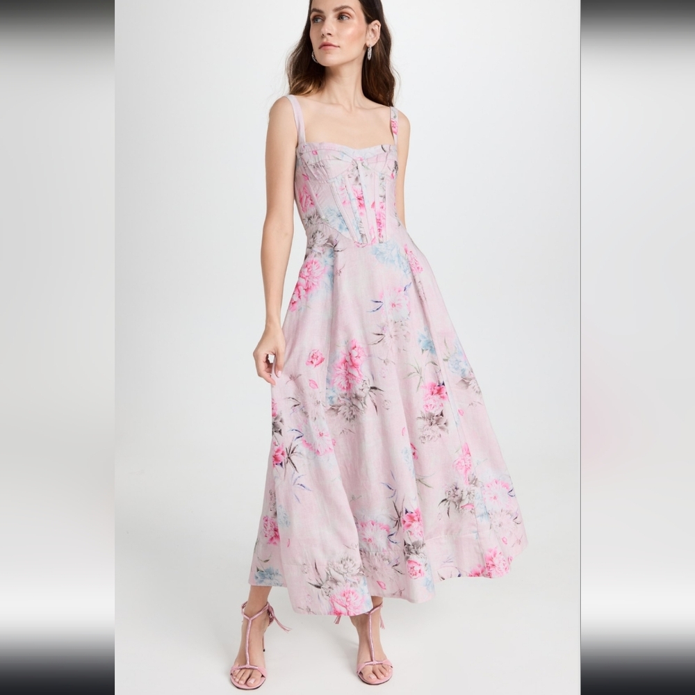 Bardot Adaline Corset Midi Dress Size Large - Picture 13 of 17